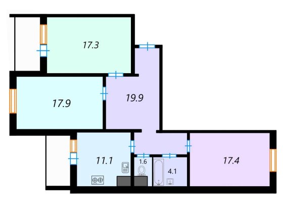 Продаж 3-х кім. квартири вул. Олександри Екстер, 9-А Київ