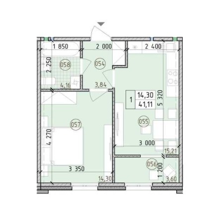 1к квартира 9 поверх (41 м²) | ЖК Нова Англія | Переуступка - фото 1