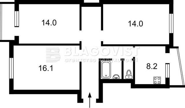 Івасюка Володимира просп. (Г.Сталінграду, 53 3-к 77.000 - фото 1