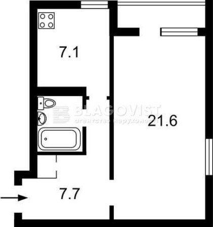 1 кімнатна квартира на Шептицького\Луначаського, метро Лівобережна - фото 1