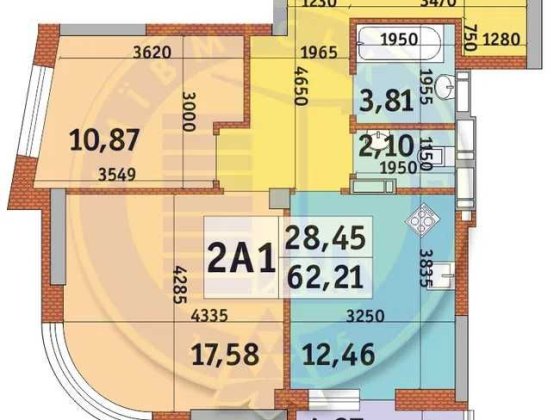 ЖК Абрикосовий., Квартира 2к - 62.21м2, м.Теремки. Київ