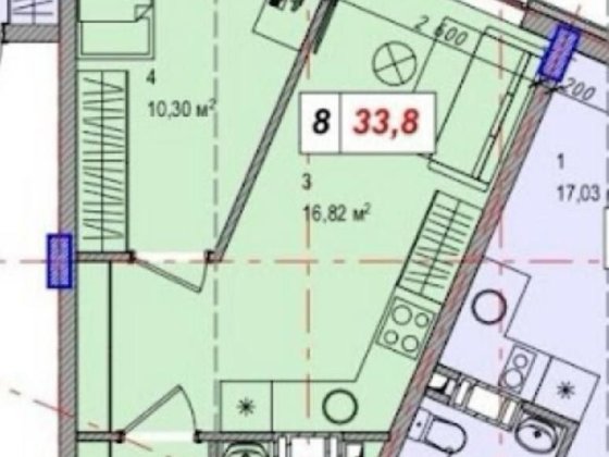 Продам квартиру 33,8 м2 на 2 поверсі в Бортничах, Дарницький р-н Киев