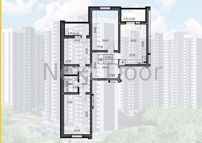 Продаж 3 кімн.квартири ЖГ Навігатор 2 - фото 1