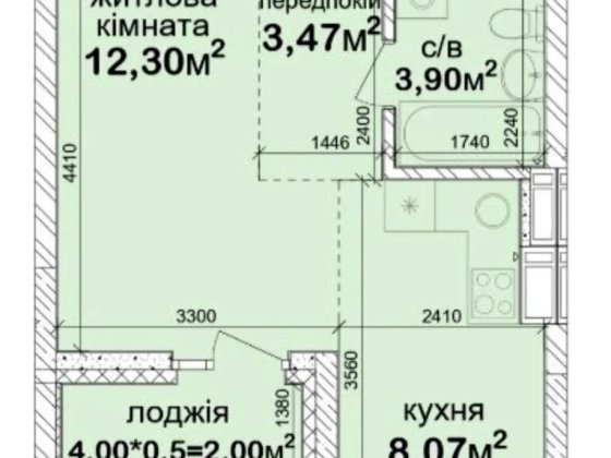 Продаж 1к квартири під ремонт, Кришталеві джерела, метро Теремки Киев