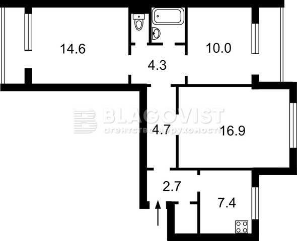 Продаж 3 кімнатної Миколи Ушакова Академмістечко 15 хвилин - фото 1