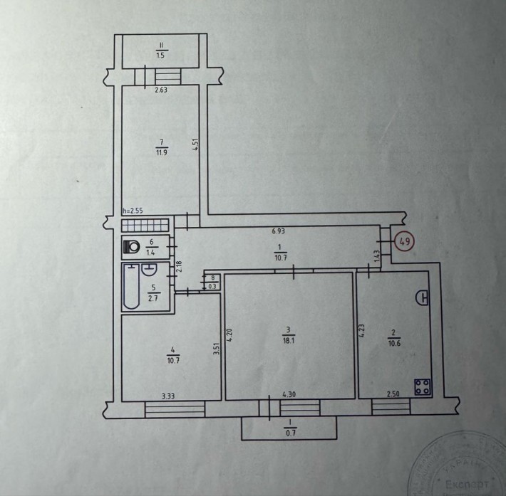 Продам трикімнатну квартиру від власника + кладова на поверсі! - фото 1