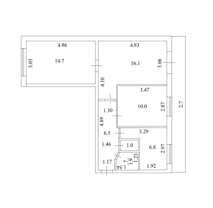 Без %, 3-кімн. 60 м2 – 55000 $, комфортний 3 поверх, газ, під ремонт, - фото 1
