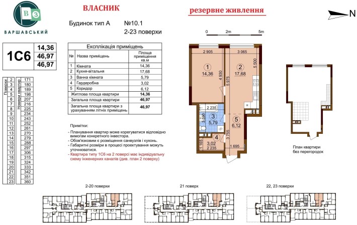 Однокімнатна квартира Варшавський 3, будинок 10.1 від Власника - фото 1