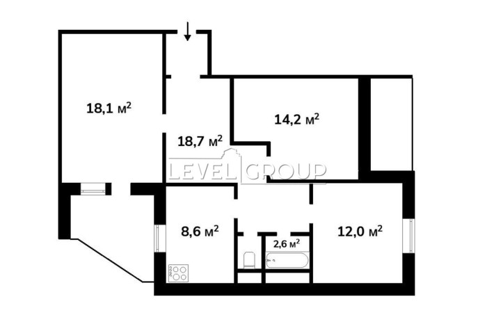 Трикімнатна квартира 81,3м2 вул.Підлісна 2 АППС м.Академмістечко - фото 1