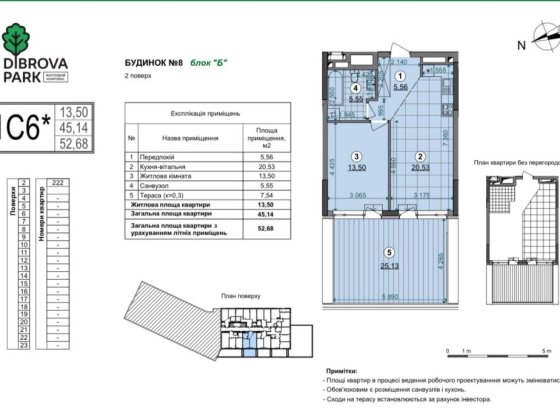 Продам Діброва Парк, 1к з терасами Киев