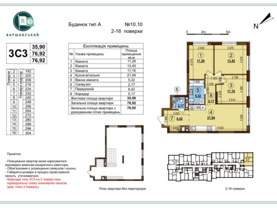 ‼️СВОЯ 3к квартира ЖК Варшавський 3 Буд.10.10 Киев