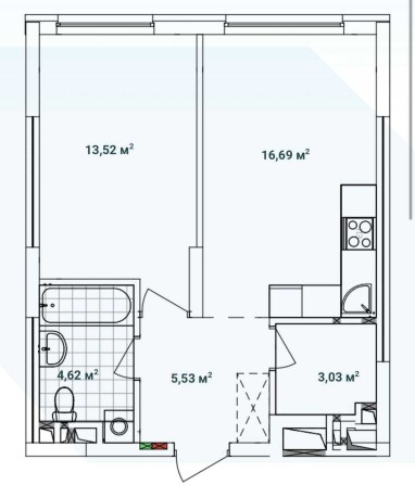 Продаж без % Варшавський 3 планування 1К1 - фото 1