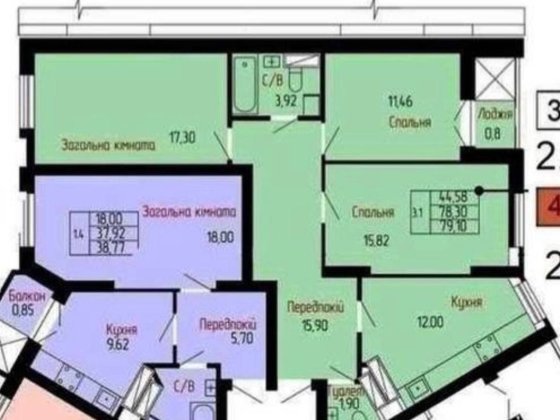 3 кімнатна, 80м2, ЖК Family and Friends, 2га черга секція Ж, переуст. Киев