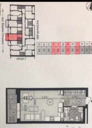 Продам квартиру  студию 35,1 кв.м . сдача дома -1 квартал 2024 - фото 1