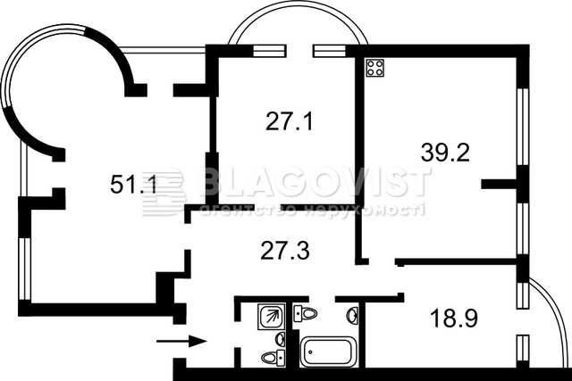 Клубний будинок, Івана Франка 11, видова квартира - фото 1