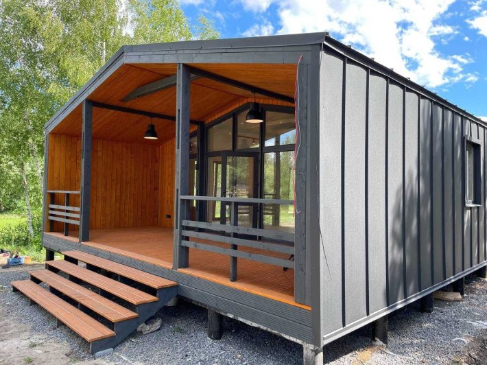 Барнхаус 134 м2 під ключ. Модульний будинок з фундаментом та терасами - фото 1