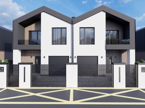 Цегляний дуплекс 132 м² у скандинавському стилі біля міського озера Криховцы