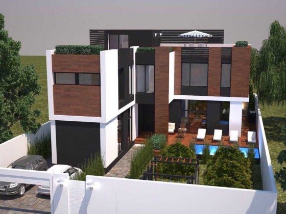 Дом в стиле "Хай-Тек". Тульская/2-й Китобойный пер. 10 Фонтана. 1V8 Одеса