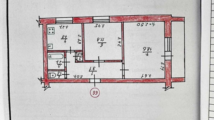 2к, 53,9 м², центр Глухів, 4 пов., від власника - фото 1
