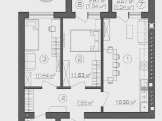 Двокімнатна квартира на зручному третьому поверсі, газове інд.опалення Гостомель