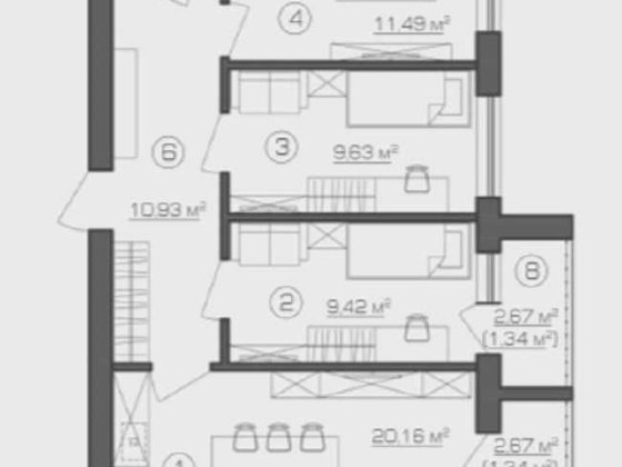 Квартира (3к) з індивідуальним газовим опаленням та кухнею 20 метрів. Гостомель