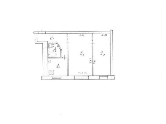 Продается 2-х комн. квартира. 45 кв.м.  Под бизнес Желтые Воды