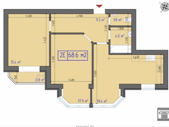 2-ух комнатная квартира в ЖК Афина 2 Измаил