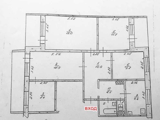 Продажа, 5комн. квартира на левом берегу, 5мкр Кам'янське