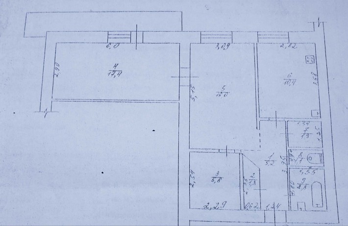Продаж (обмін) 2-х кім. кв. перепл. в 3-х кімнатну - фото 1