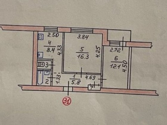 2-х кімнатна квартира Коростень