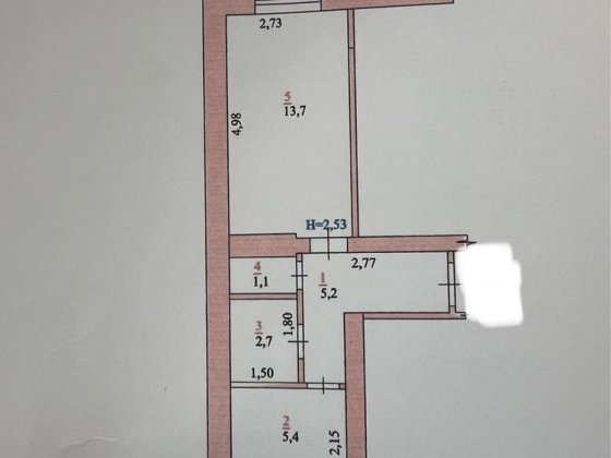 Продається 1-но кімнатна квартира Коростишів