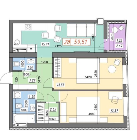 Продаж просторої 2к квартири поруч з Академмістечком - фото 1