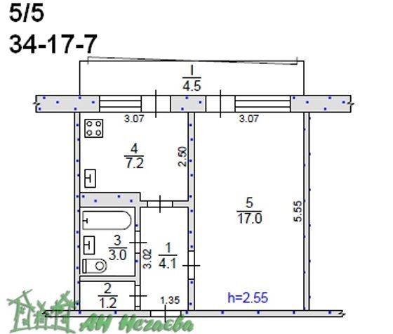 АН,,НЕЧАЄВА ". Продам 1-кімн квартиру на Пзто - фото 1