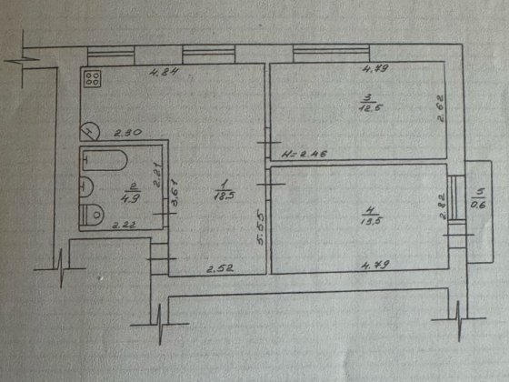 Квартира 2 кімнати + кухня студія Прилуки