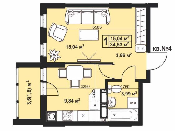1кім. АВТОНОМНЕ ОПАЛЕННЯ, новобудова Прилуки