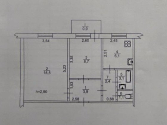 Двухкімнатна квартира Ливмаш Павлоград