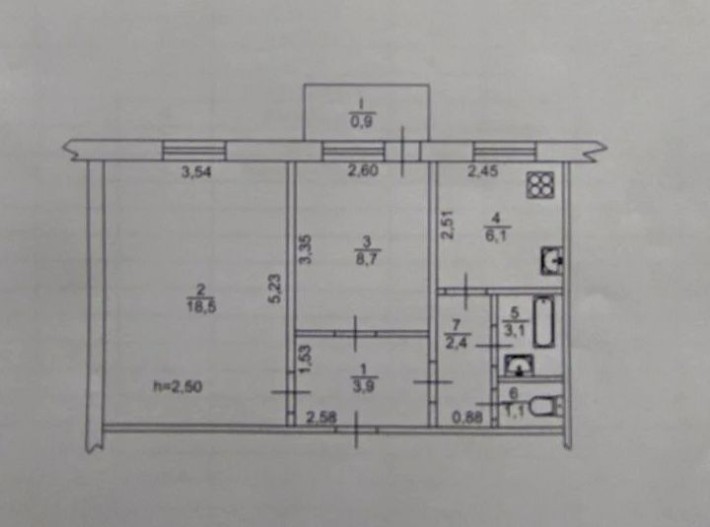 Двухкімнатна квартира Ливмаш - фото 1