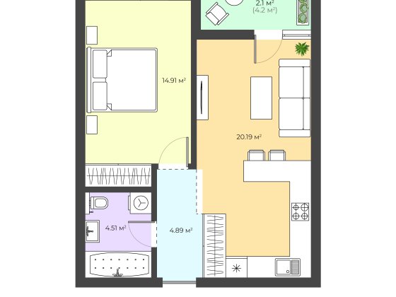 Простора однокімнатна квартира з чудовим видом Хуст