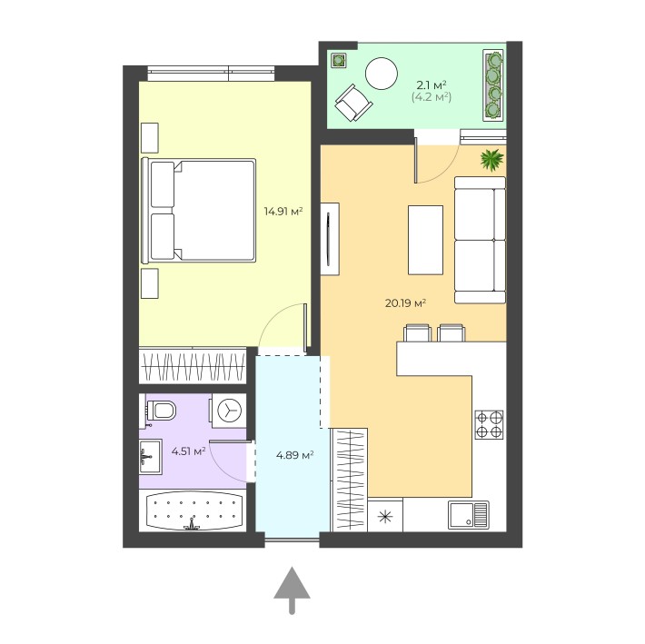 Простора однокімнатна квартира з чудовим видом - фото 1