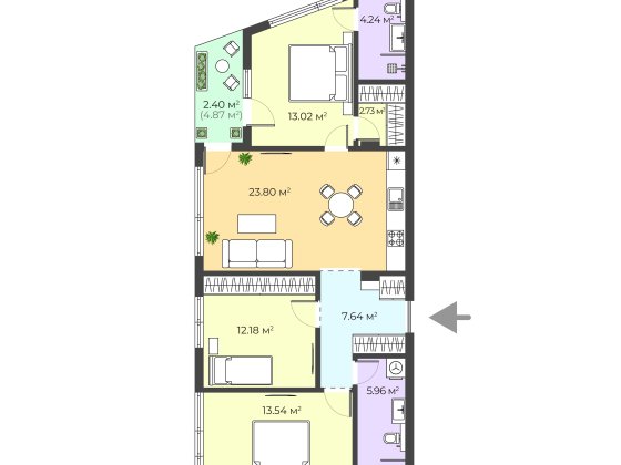 Комфорт і стиль: простора 3-кімнатна квартира Хуст