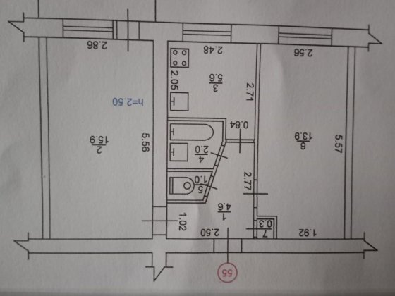 Квартира двокімнатнав місті Шостка, другий поверх Шостка