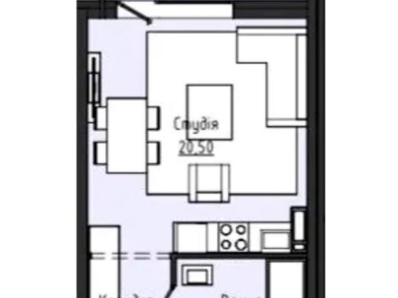 Студія з балконом поблизу міського центрального парку_OL Крихівці