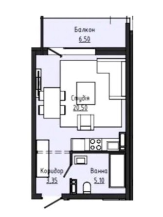 Студія з балконом поблизу міського центрального парку_OL - фото 1