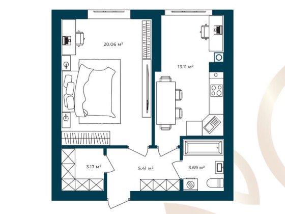 1-кімнатна 45м²,ЖК Європейські Липки | держпрограми, розтермінування. Святопетровское