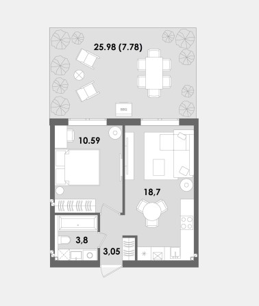 ‼️Продаж 1к Квартири з особистою терасою 45.69м2 Жк Санвіль парк‼️ - фото 1