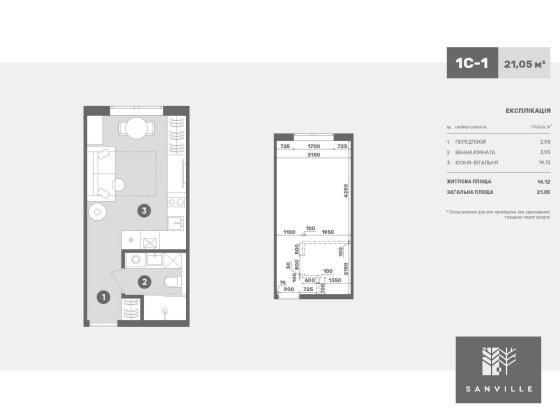 Продається готова смарт-квартира 21,05м2 від Забудовника, єОселя!!! Святопетрівське