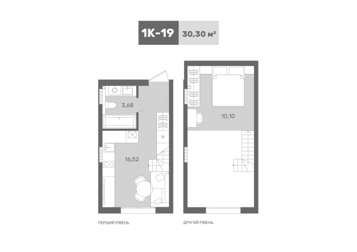 Продаж 1к Квартири з 2-х рівневою спальнею 30.30м2  ЖК Санвиль Парк - фото 1