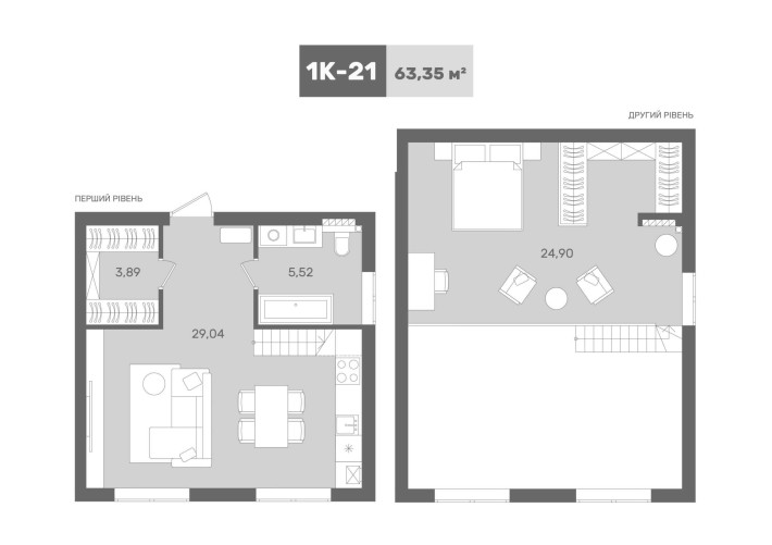 Продаж 2х- яруснева Квартира- 63.35м2 ЖК Sanville Park від Забудовника - фото 1