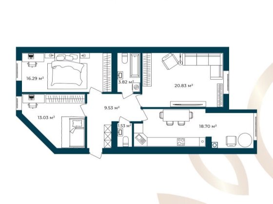 простора 3-к. роспашонка 83м² - ЖК Європейські Липки | розтермінування Святопетрівське