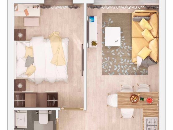 Квартира 36 м2 смт. Великодолинське Великодолинское